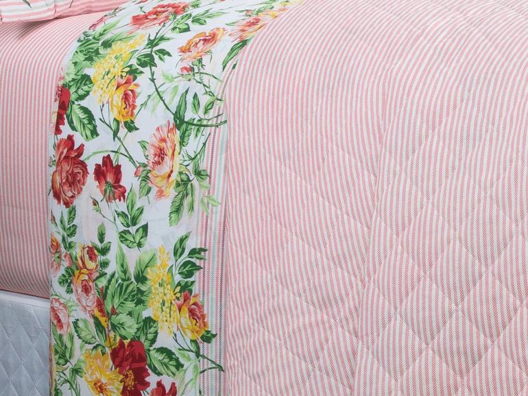 Enxoval Casal com Cobre-leito 7 peas 150 fios - Nice Rosa - Dui Design