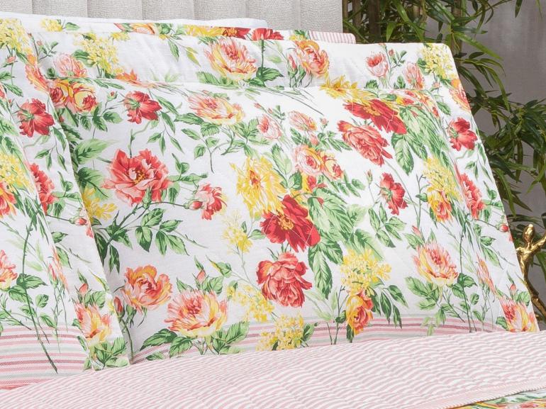 Enxoval Casal com Cobre-leito 7 peas 150 fios - Nice Rosa - Dui Design