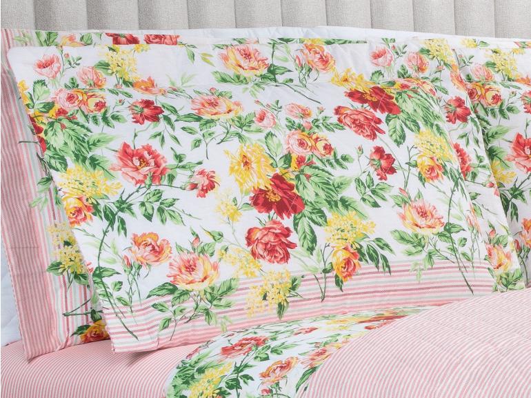 Enxoval Casal com Cobre-leito 7 peas 150 fios - Nice Rosa - Dui Design