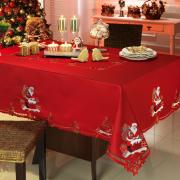 Toalha de Mesa Natal com Bordado Richelieu Quadrada 8 Lugares 220x220cm - Nicolau Vermelho - Dui Design