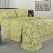 Kit: 1 Cobre-leito Casal + 2 Porta-travesseiros 150 fios - Nikita Amarelo - Dui Design