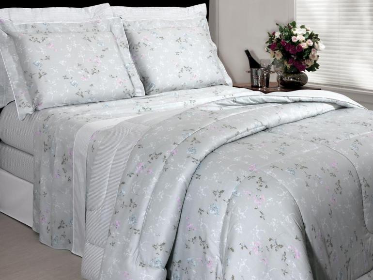 Jogo de Cama Casal Percal 300 fios 100% Algodo - Noble - Kacyumara