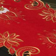 Trilho de Mesa Natal com Bordado Richelieu 40x85cm Avulso - Noite Feliz Vermelho - Dui Design