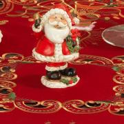 Centro de Mesa Natal Quadrado com Bordado Richelieu 85x85cm - Noite Feliz Vermelho - Dui Design