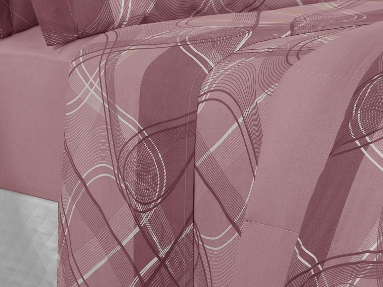 Jogo de Cama Casal Percal 200 fios - Normani Mauve - Dui Design
