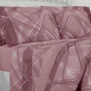 Jogo de Cama Casal Percal 200 fios - Normani Mauve - Dui Design