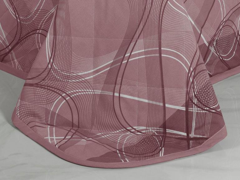 Kit: 1 Cobre-leito Casal + 2 Porta-travesseiros Percal 200 fios - Normani Mauve - Dui Design