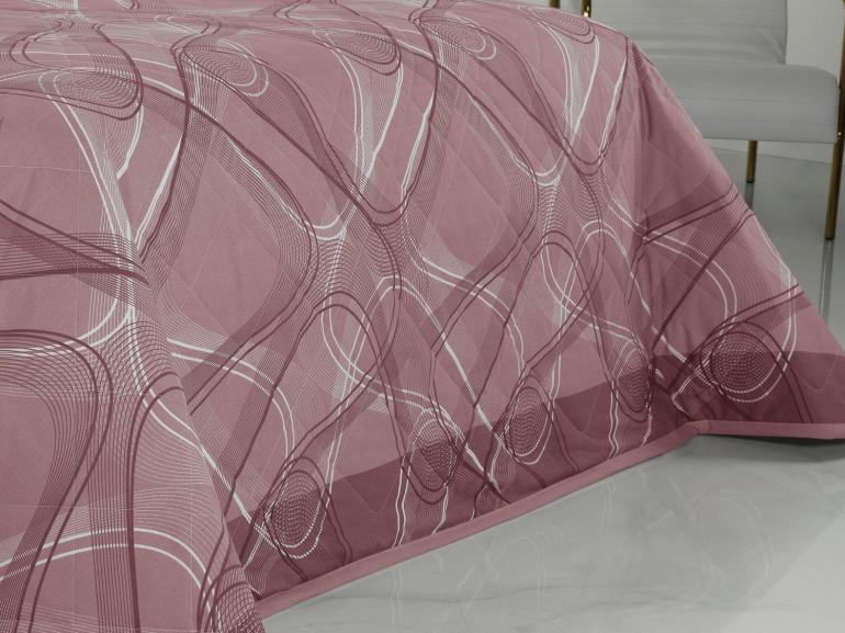 Kit: 1 Cobre-leito Casal + 2 Porta-travesseiros Percal 200 fios - Normani Mauve - Dui Design