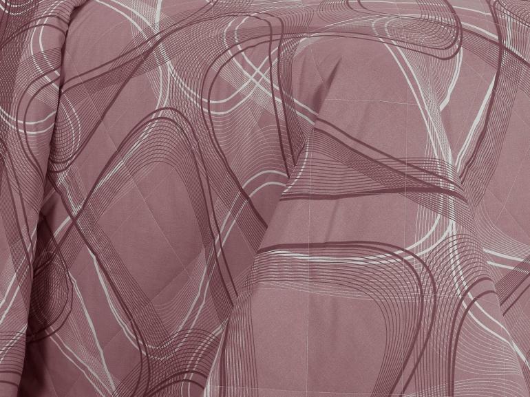 Kit: 1 Cobre-leito Casal + 2 Porta-travesseiros Percal 200 fios - Normani Mauve - Dui Design