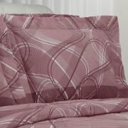 Kit: 1 Cobre-leito Casal + 2 Porta-travesseiros Percal 200 fios - Normani Mauve - Dui Design