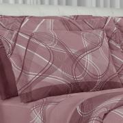 Kit: 1 Cobre-leito Casal + 2 Porta-travesseiros Percal 200 fios - Normani Mauve - Dui Design