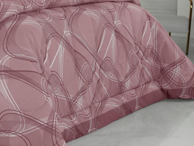 Edredom Casal Percal 200 fios - Normani Mauve - Dui Design