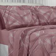 Edredom Casal Percal 200 fios - Normani Mauve - Dui Design