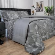 Jogo de Cama Queen Percal 200 fios - Normani Cinza - Dui Design