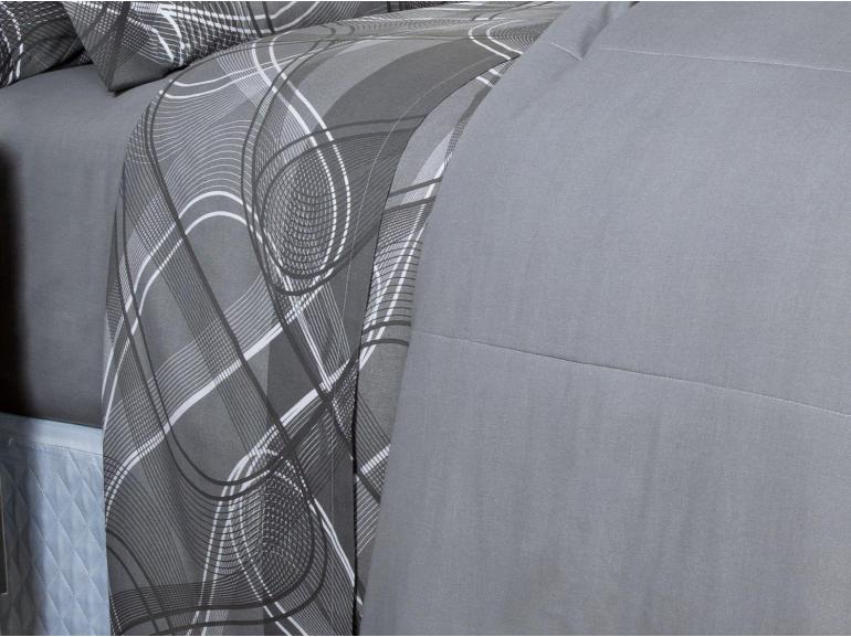 Jogo de Cama Queen Percal 200 fios - Normani Cinza - Dui Design