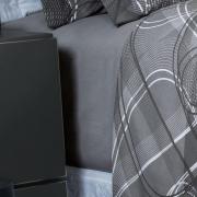 Jogo de Cama Queen Percal 200 fios - Normani Cinza - Dui Design