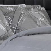 Jogo de Cama Queen Percal 200 fios - Normani Cinza - Dui Design