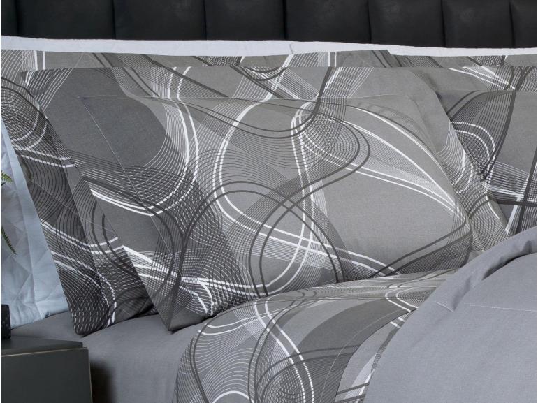 Jogo de Cama Queen Percal 200 fios - Normani Cinza - Dui Design