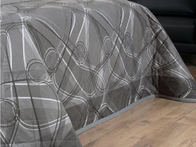 Kit: 1 Cobre-leito King + 2 Porta-travesseiros Percal 200 fios - Normani Cinza - Dui Design