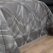 Kit: 1 Cobre-leito King + 2 Porta-travesseiros Percal 200 fios - Normani Cinza - Dui Design