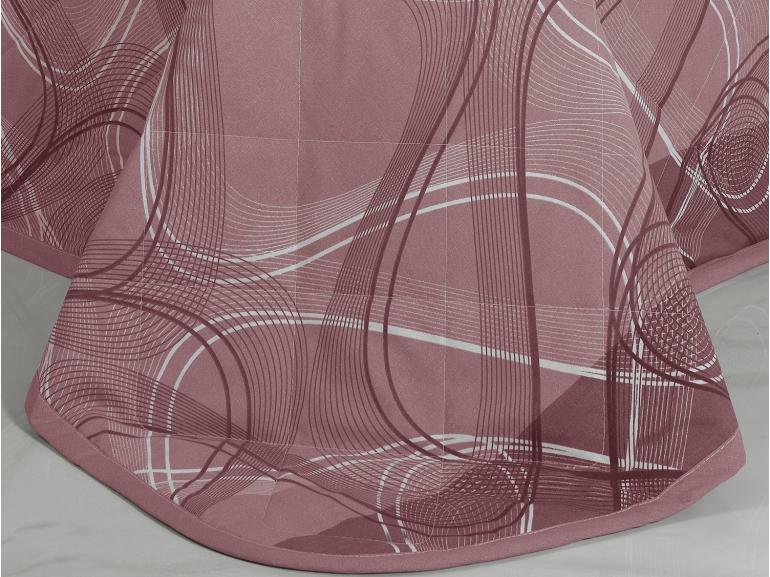 Kit: 1 Cobre-leito Solteiro + 1 Porta-travesseiro Percal 200 fios - Normani Aubergine - Dui Design