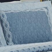 Kit: 1 Cobre-leito Casal + 2 porta-travesseiros Cetim 300 fios - Notorious Azul - Dui Design