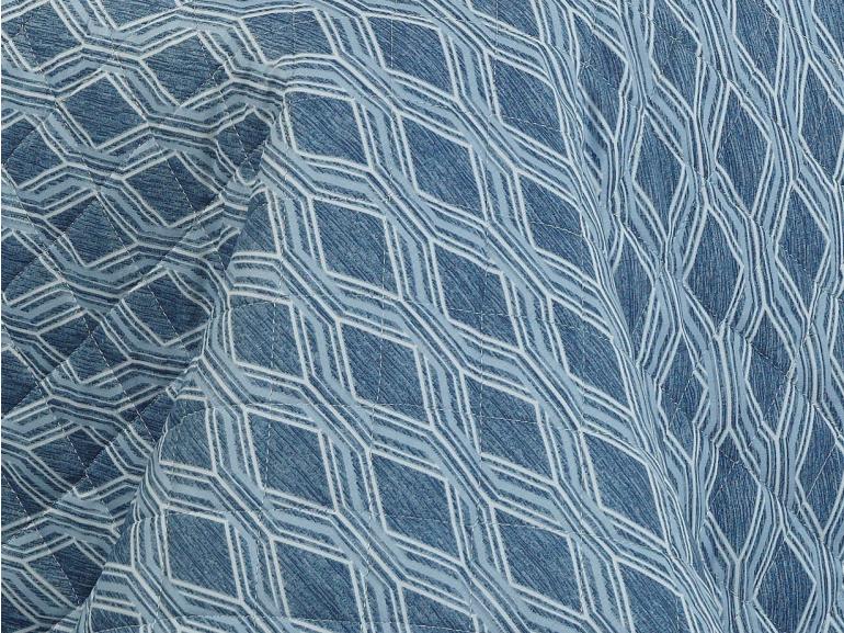 Kit: 1 Cobre-leito Casal + 2 porta-travesseiros Cetim 300 fios - Notorious Azul - Dui Design