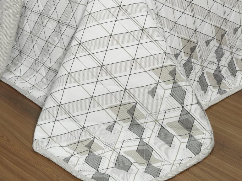 Kit: 1 Cobre-leito Casal + 2 Porta-travesseiros Percal 180 fios - Oblivion Stone - Dui Design