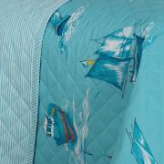 Kit: 1 Cobre-leito Solteiro + 1 Porta-travesseiro Percal 180 fios - Ocean Azul - Dui Design