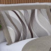 Kit: 1 Cobre-leito King Bouti de Microfibra Ultrasonic Estampada + 2 Porta-travesseiros - Onda Taupe - Dui Design
