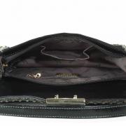 Bolsa Lateral com Detalhes em Couro Natural - Onix Preto - Velina Fabbiano