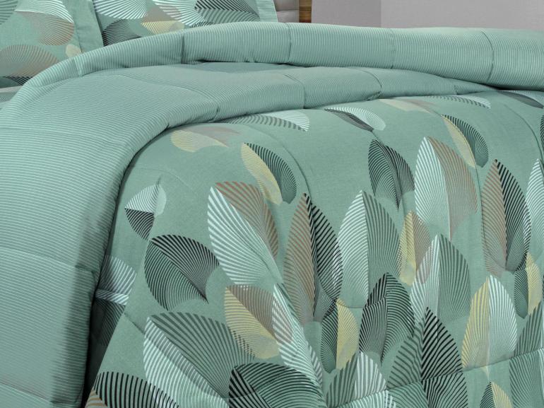 Enxoval King com Edredom 5 pe�as 150 fios - Organi Confrei - Dui Design