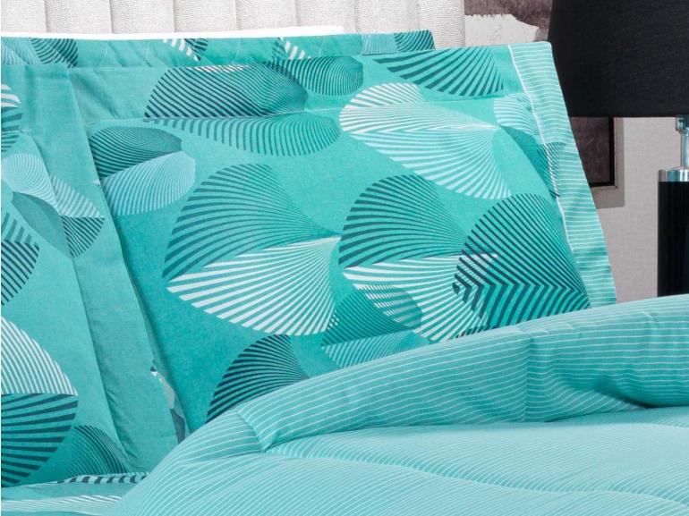 Jogo de Cama King 150 fios - Organi Turquesa - Dui Design