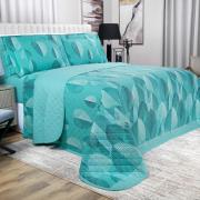 Enxoval Queen com Cobre-leito 7 peas 150 fios - Organi Turquesa - Dui Design