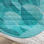 Enxoval Queen com Cobre-leito 7 peas 150 fios - Organi Turquesa - Dui Design