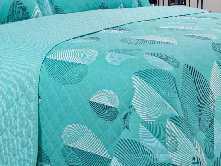 Enxoval Queen com Cobre-leito 7 peas 150 fios - Organi Turquesa - Dui Design