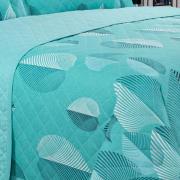 Enxoval Queen com Cobre-leito 7 peas 150 fios - Organi Turquesa - Dui Design