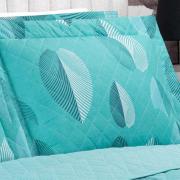 Enxoval Queen com Cobre-leito 7 peas 150 fios - Organi Turquesa - Dui Design