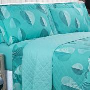 Enxoval Queen com Cobre-leito 7 peas 150 fios - Organi Turquesa - Dui Design