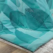 Enxoval Queen com Edredom 5 peas 150 fios - Organi Turquesa - Dui Design
