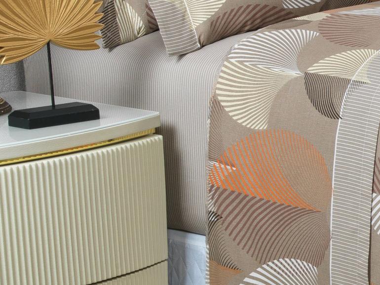 Jogo de Cama King 150 fios - Organi Taupe - Dui Design