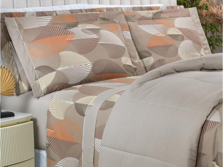 Jogo de Cama King 150 fios - Organi Taupe - Dui Design