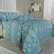 Kit: 1 Cobre-leito King + 2 Porta-travesseiros 150 fios - Orin Azul - Dui Design