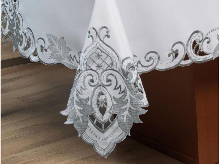 Toalha de Mesa com Bordado Richelieu Quadrada 4 Lugares 160x160cm - Orion Natural - Dui Design