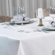 Toalha de Mesa com Bordado Richelieu Quadrada 4 Lugares 160x160cm - Orion Natural - Dui Design