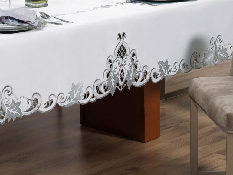 Toalha de Mesa com Bordado Richelieu Quadrada 4 Lugares 160x160cm - Orion Natural - Dui Design