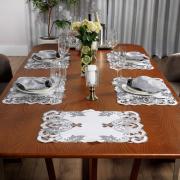 Jogo Americano  4 Lugares (4 peas) com Bordado Richelieu 35x50cm - Orion Natural - Dui Design