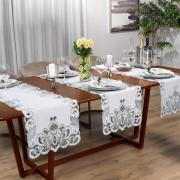 Trilho de Mesa com Bordado Richelieu 45x170cm Avulso - Orion Natural - Dui Design