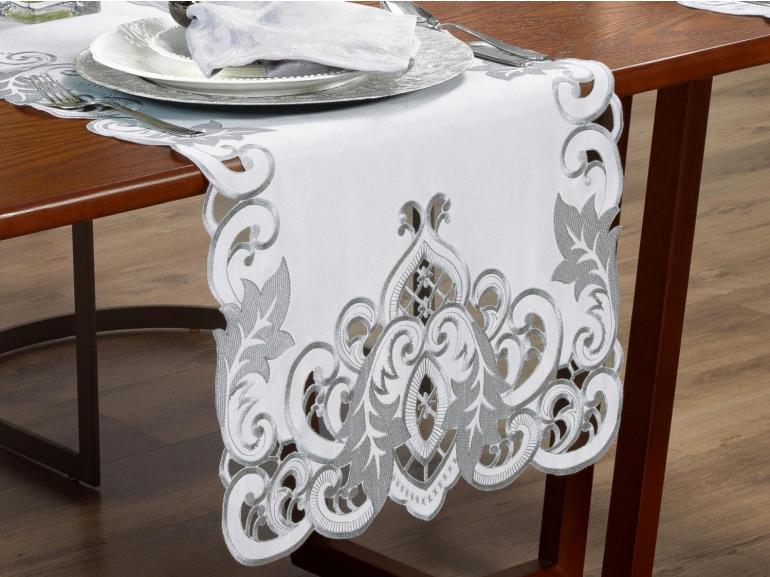 Trilho de Mesa com Bordado Richelieu 45x170cm Avulso - Orion Natural - Dui Design