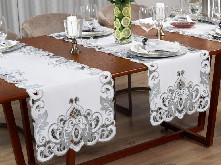 Trilho de Mesa com Bordado Richelieu 45x170cm Avulso - Orion Natural - Dui Design